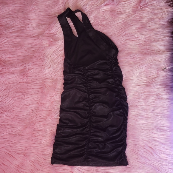 Bebe Woman's Black Snake Print Dress Cocktail in Small - Picture 2 of 5